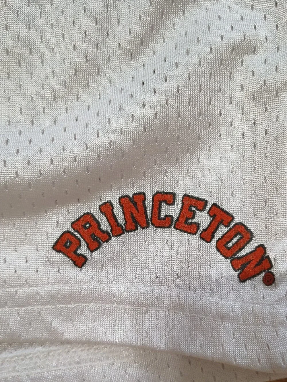 Princeton Men's White Mesh Shorts with Orange & Black Trim